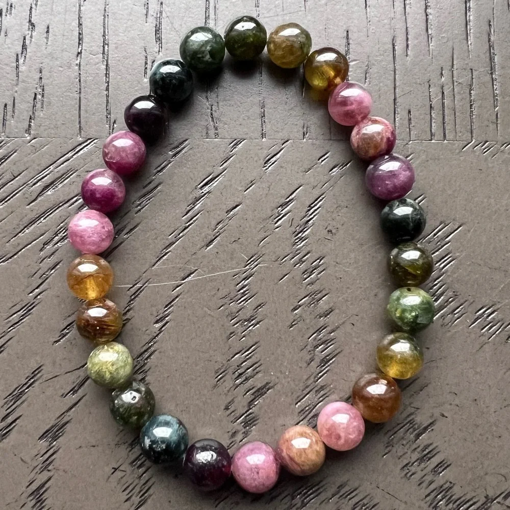 Watermelon tourmaline bracelet 7mm - Picture 4 of 4